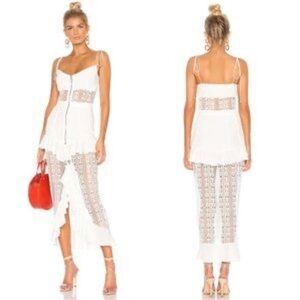 For Love & Lemons Lovebird Lace Midi Dress Sz XL NWT